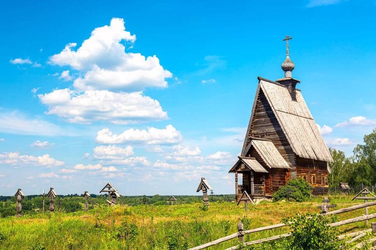 Wooden Church of the Resurrection of Christ on Levitan Hill in Plyos