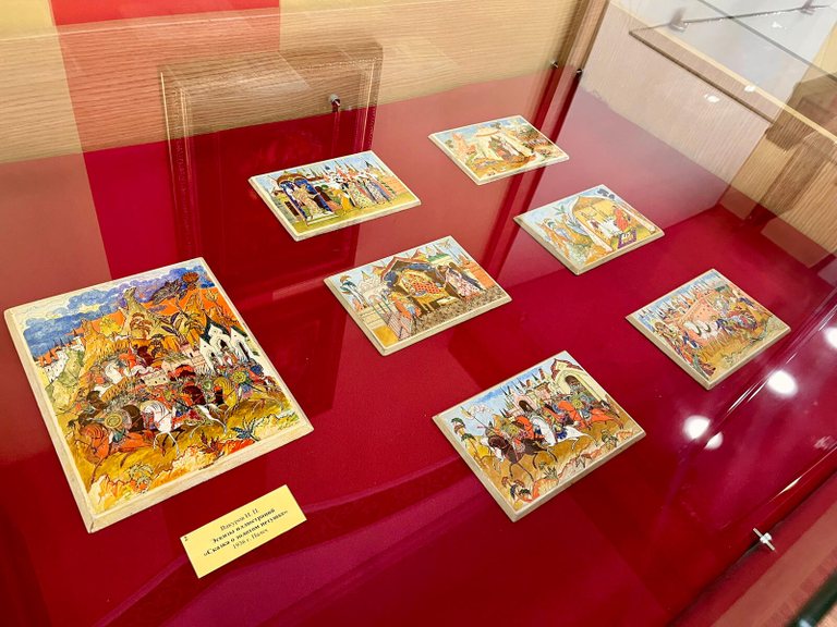 Sketches of illustrations for lacquer miniatures