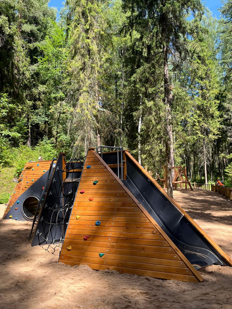 Climbing Wall in the Ivolog Eco-Park in Plyos