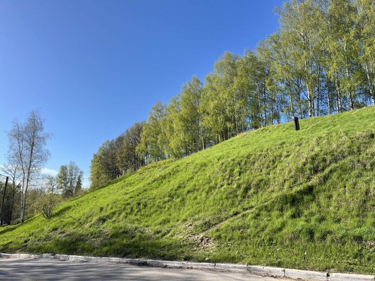 Earthen rampart and moat of the Plyos fortress on Cathedral Hill