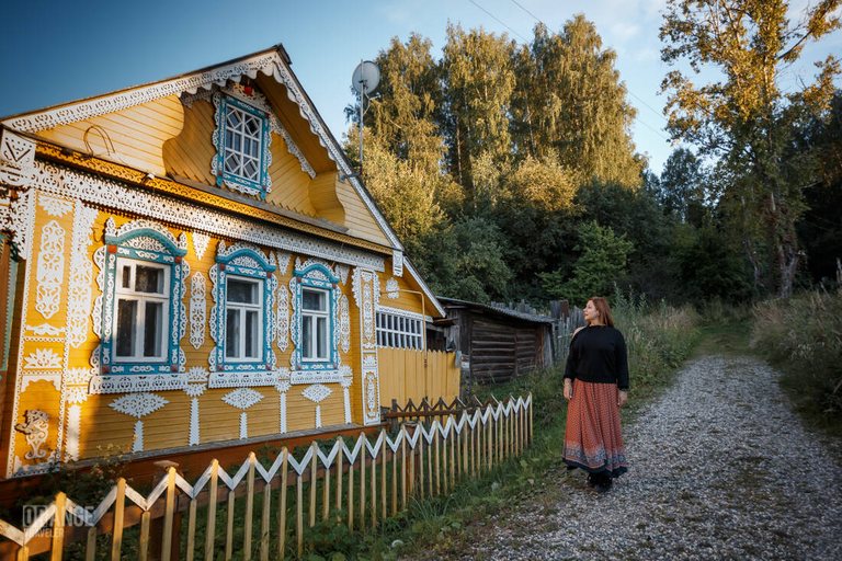 House with Carved Window Frames