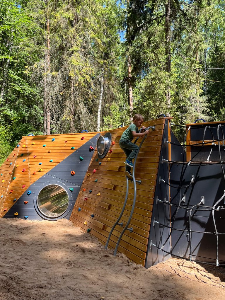 Climbing Wall in the Ivolog Eco-Park in Plyos