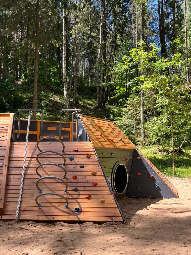 Climbing Wall in the Ivolog Eco-Park in Plyos